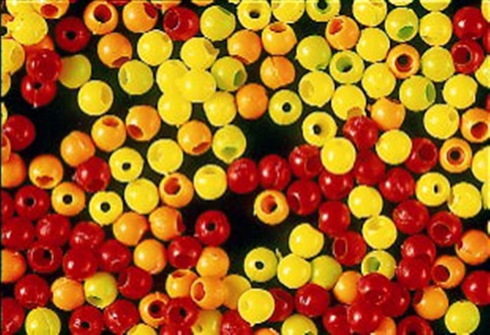 Veniard Firefly Hot Head Beads 4mm Fluorescent Yellow Fly Tying Materials